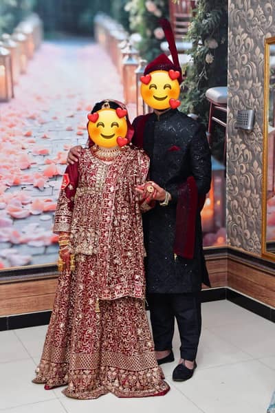 Dulha And Dulhan ka Barat Shelwarni and Lehnga with Jewelry