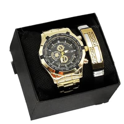 Luxury Men’s Watch Set with Bracelet – Stylish Gift Pack