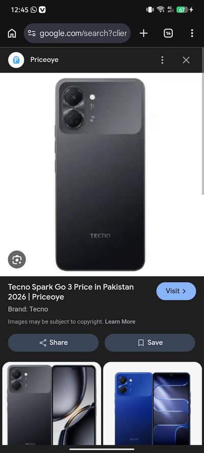 Tecno go 4 Whatsapp 03052302285