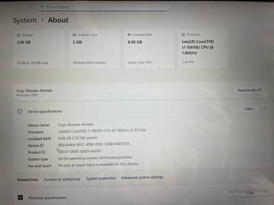 Dell Precision 3550 Core i7 10th Gen | 2GB NVIDIA Graphics | Imported