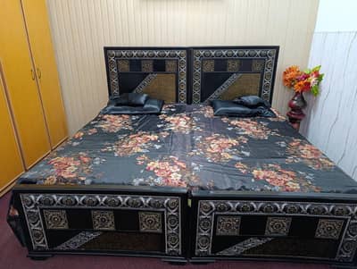 SINGLE BED, CHAIR SET, TABLE SET