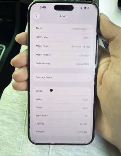 iPhone 15 pm 256 gb with box nonpta