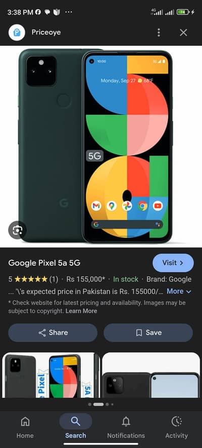 google pixel 5a 5g with out panl. .