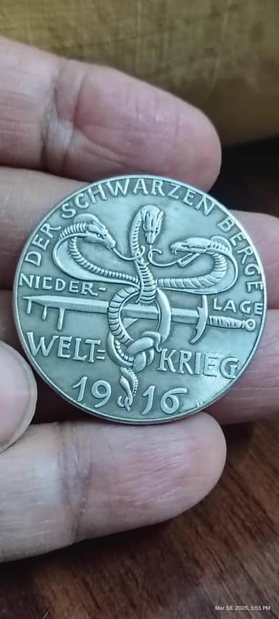 German Karl Goetz 1916 Antique Medal Coin, Old Coin, Rare Coin