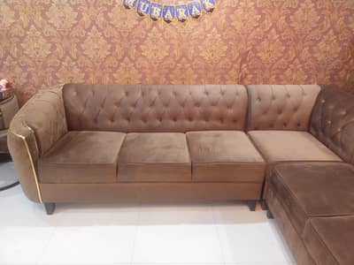 7 seater L shaped sofa with cushions
