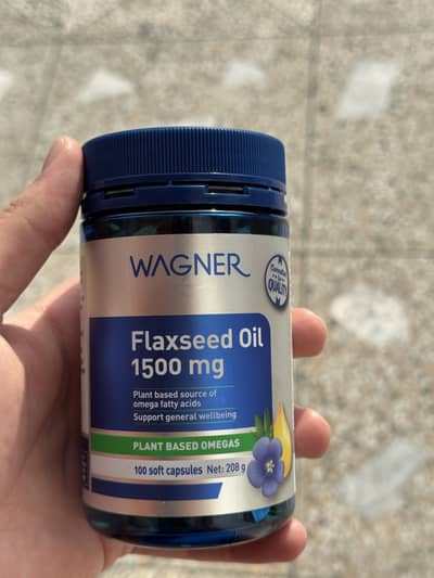 Wagner Flaxseed Oil 1500mg – Sealed – 100 Capsules