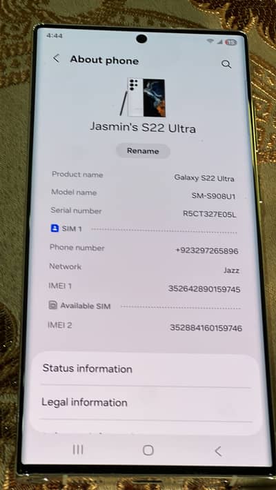 Samsung galaxy S22ultra pta approved 12/512 10/10