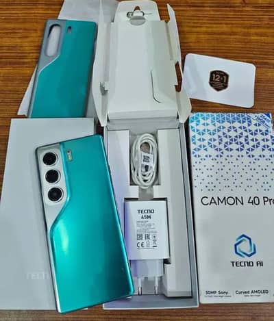 Tecno camon 40 pro green color 10/10 condition