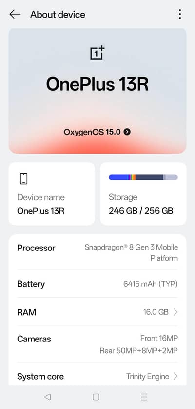 One Plus 13R 16/256 - 10/10 condition non PTA