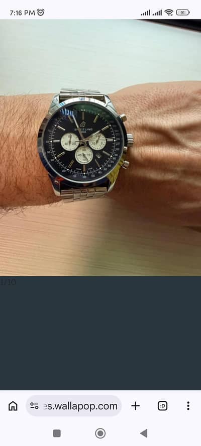 Breitling Transocean Chronograph Watch with Black Dial