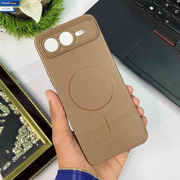 Infinix Smart 10 Plus Black Phone Case with 3D Texture Magsafe Design Cover