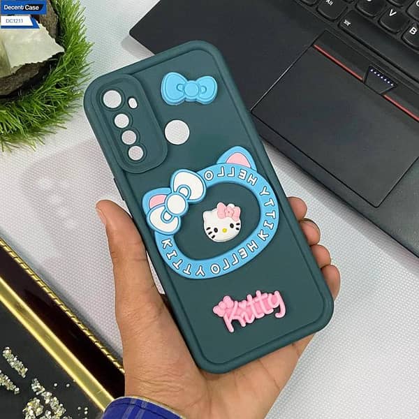 Soft Silicone Girls Case for Realme 5i with 3D Kitty Design Case for realme 5i