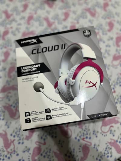 HyperX Cloud 2 Box pack headphones wired pink and white