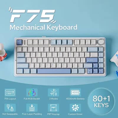 AULA F75 Gasket Mechanical Keyboard  (Limited Edition Colour!)