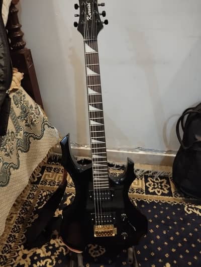 Keruisi Electric Guitar – Black | Heavy Metal / Rock Style