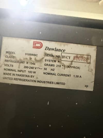 dawlance refrigerator