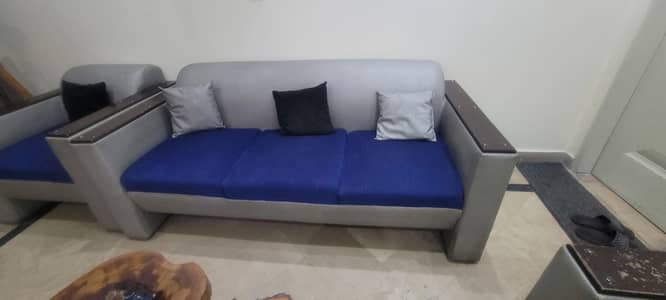 sofa set 1 2 3 gray blue