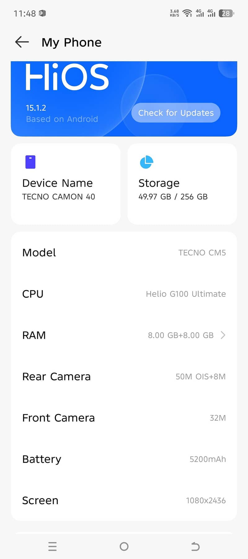 Camon 40 8/256 7