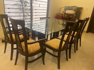 Dining Table 6 Chairs Set - used with care at home