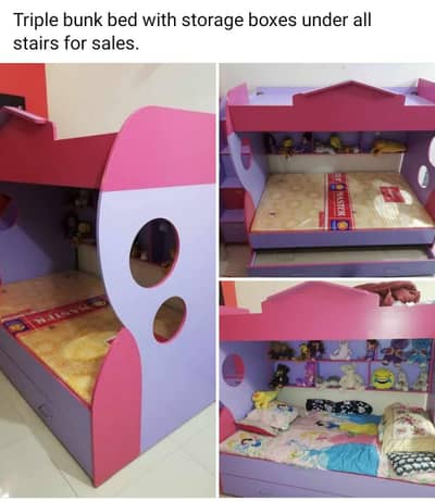 Tripple Bunk Bed for Kids