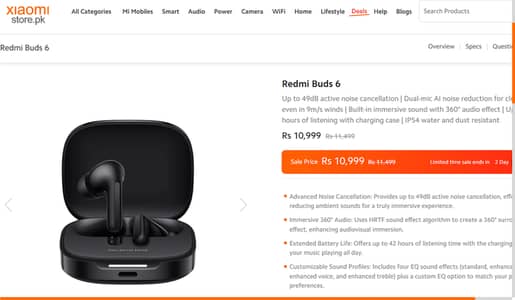 11,000 Wale Box Pack Xiaomi Redmi buds 6 Bluetooth ANC earbuds Airpods