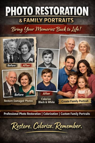 Photo Restoration, Colorization & Family Portraits