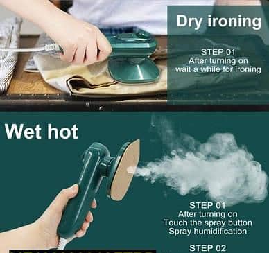 Green Mini Steam Iron 220V ABS Fast Ironing