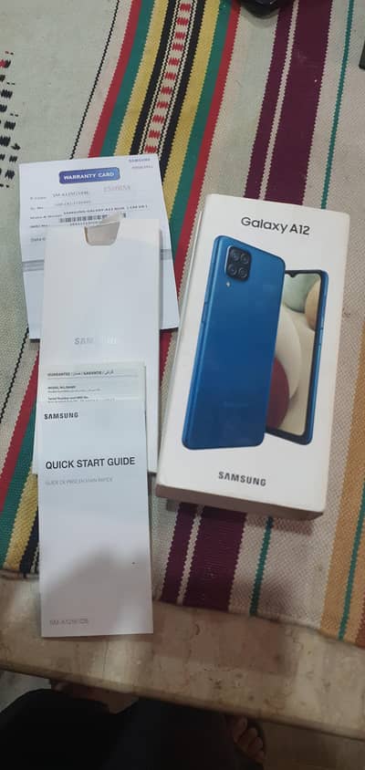 Samsung A12 4gb 128gb  duel sim official pta prove with box 1st owner