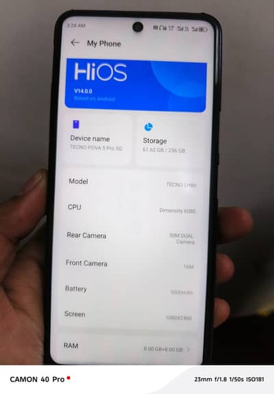 Tecno pova 5 pro 5G all ok 8+8 256