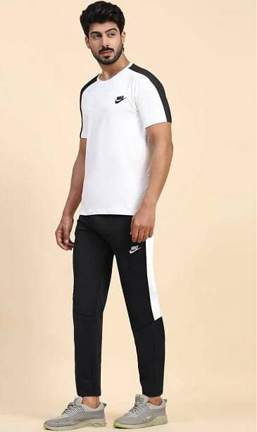 Men Women White Black Nike Tracksuit 2 PCS