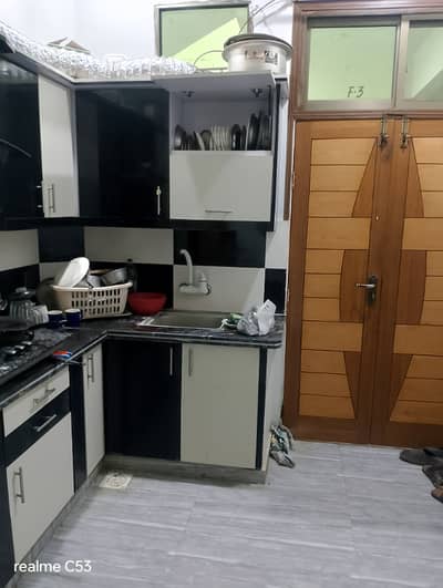 Corner 3 Bed Lounge Portion for Sale | 1st Floor | West Open | Fully Tiled| Best Door | Aluminum windows & Bathroom Doors | American Kitchen | Like New | Leased, Boundary wall GATTED Society Nagori City near Gohar Green City | Intercom | Security 24