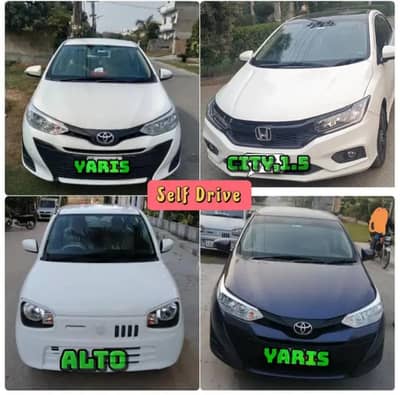 Rent a car without  driver/Car rental/ Self drive/ Yaris/city/Cultus/