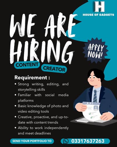 We'are Hiring Content Creator