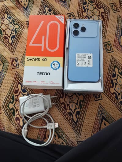 Tecno spark 40 6+128 complete box 9 month warranty