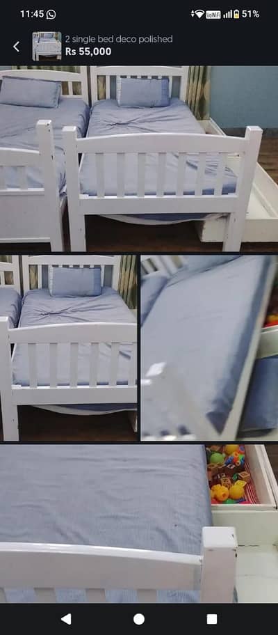 single. 2 bed with 2 big draw