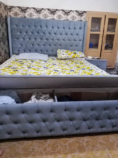 wood velvet design bed double bed