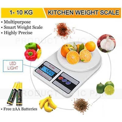 white digital kitchen weight scale 10kg