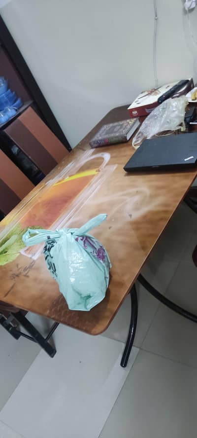 IRON DINING TABLE WITH 6 CHAIRS