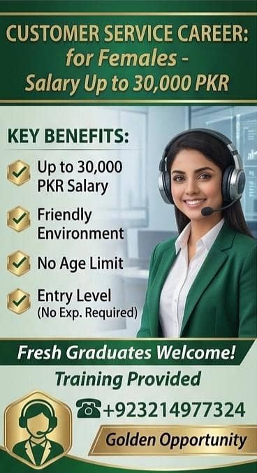 Female Call Center Job – Salary 30,000 – Urdu Calling