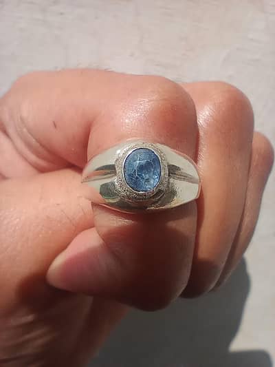 Natural Blue Sapphire  (Ceylon) Silver Ring
