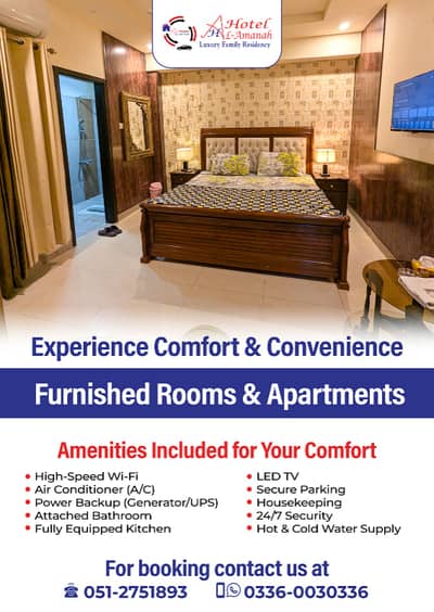 صاف ستھرے کمرے اورفلیٹ 4999 ISLAMABAD