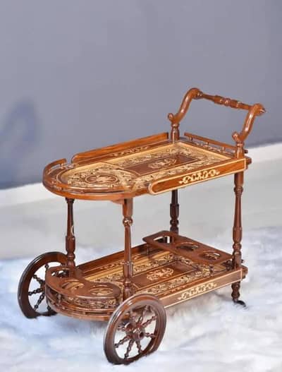 wooden tea trolley