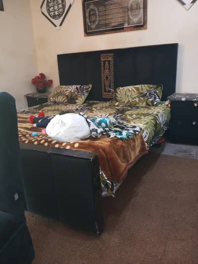 excellent condition bed dressing with side tables and sofa set