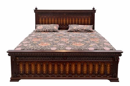 Chinnioti King Size Bed with side tables and Sofa Chair