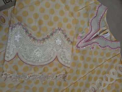 Ethnc Yellow lawn fabric