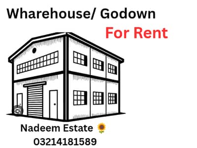 Warehouses/HALL/Godown small and large available in prime location in all Lahore.
