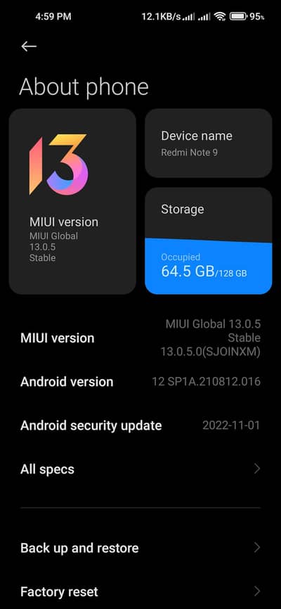 REDMI NOTE 9 6/128 PTA APPROVED