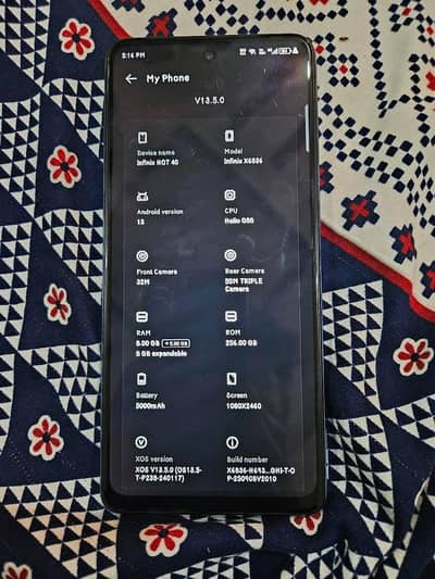 Infinix hot 40 8gb ram 8 extend able 256gb rom for sale