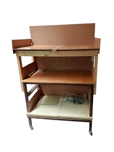 Wooden TV & Kitchen Rack Trolley