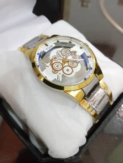 Tomi Golden Silver Chain Watch for Men